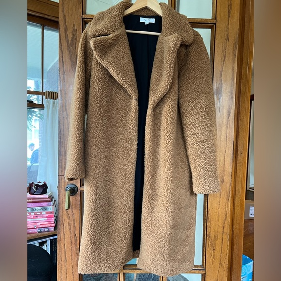 Louna Faux Sherpa Teddy Coat, Size M - Picture 2 of 5